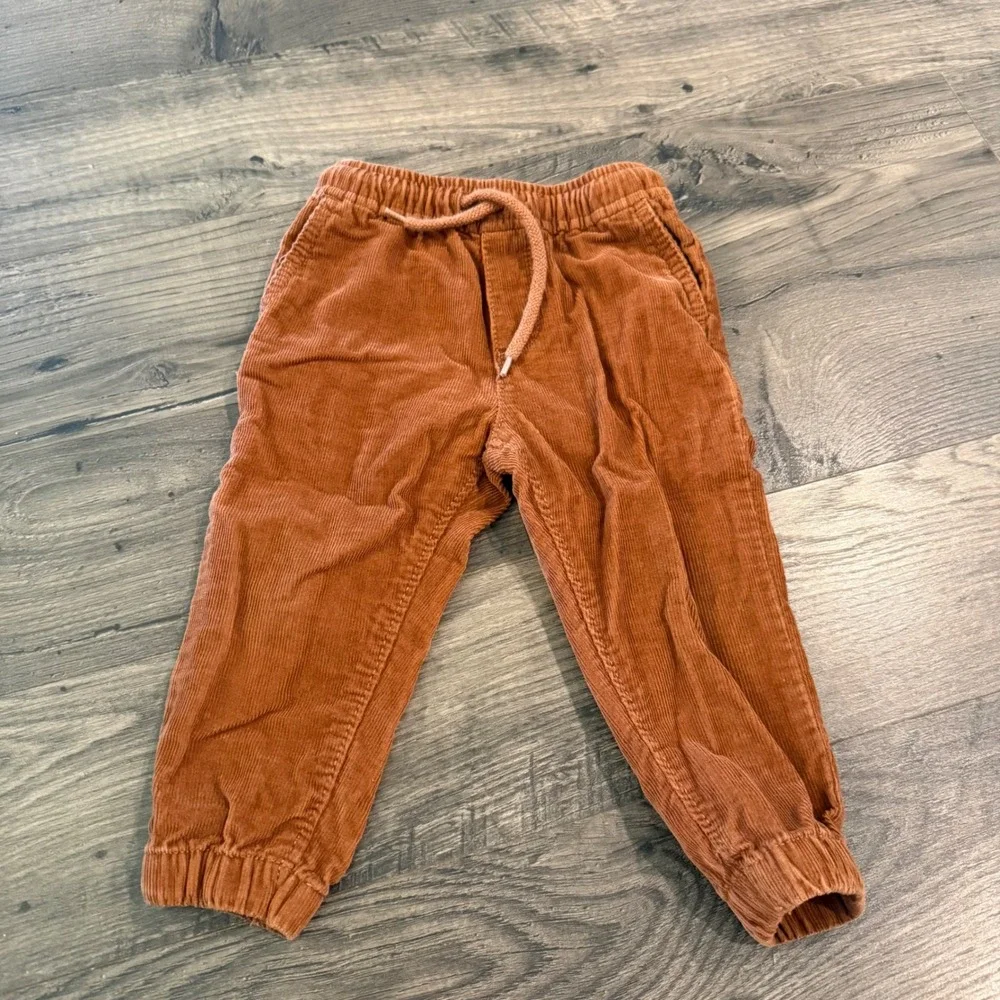 OshKosh Bgosh Boys Rust Brown Corduroy Carpenter Jogger Pants 18M Drawstring